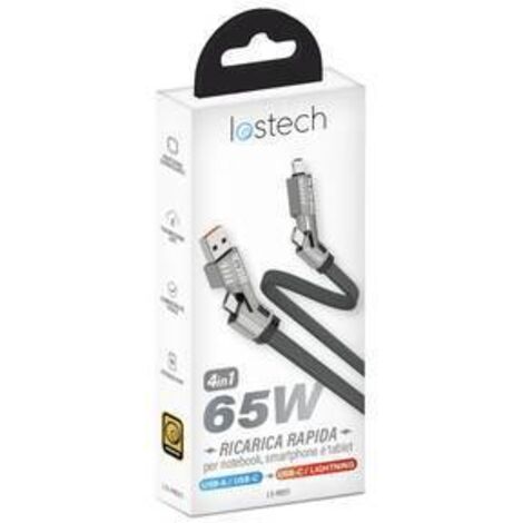 CAVO USB A-C/ USB C -LIGHTING 4IN1 65W