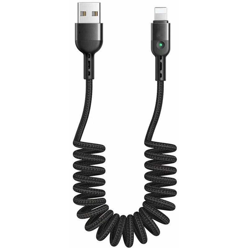 Image of Cavo USB a spirale, cavo retrattile, sincronizzazione dati, cavo di ricarica, cavo a spirale, cavo di ricarica per auto, per telefono X XR 8, 7