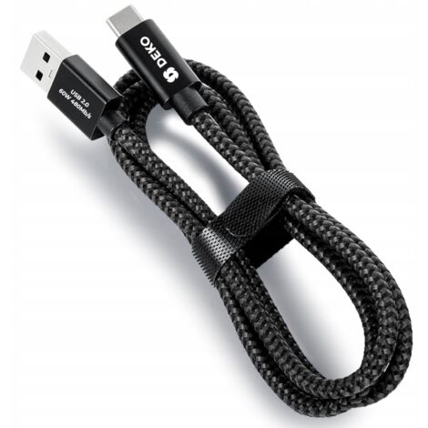 CAVO USB C 0,5 M 60 W PD QC RICARICA RAPIDA POTENTE PER TELEFONO NERO DECO