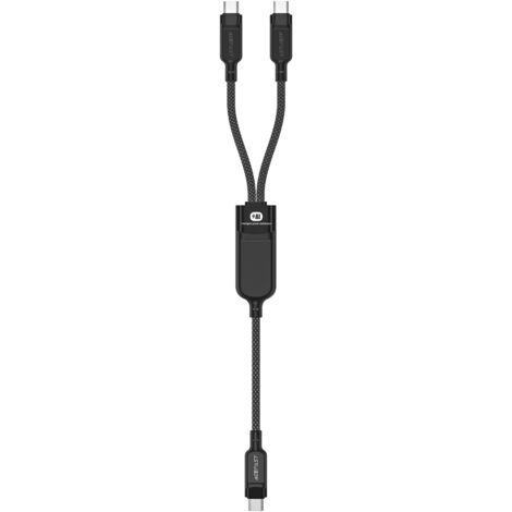 Cavo USB-C doppio 2 in 1 - 2x USB-C 100W 480Mb/s - Nero