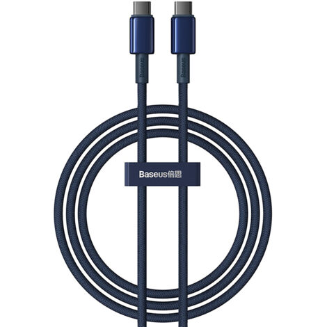 Cavo USB-C in oro tungsteno - USB-C 100W 1m - Blu navy