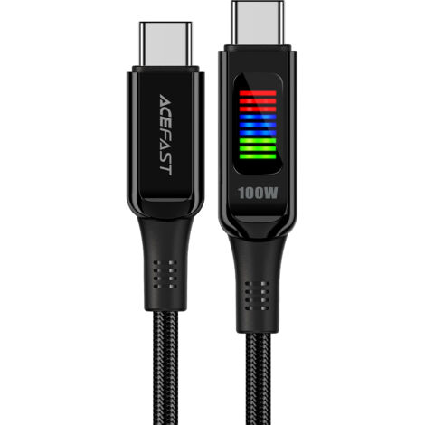 Cavo USB-C - USB-C 100W con display 1,2m nero