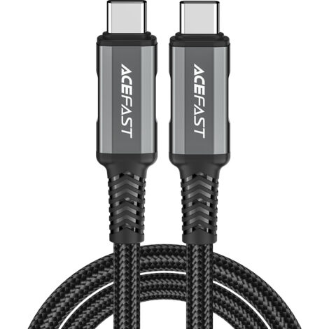 Cavo USB-C USB4 PD3.1 5A per dati e video 4K 1 m - Grigio-Nero