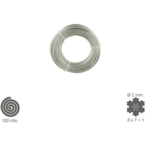 Cavo zincato wolfpack linea 2 mm 100 metri argento