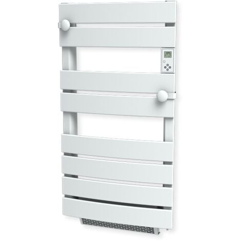 Carrera radiateur sèche-serviette 750W + soufflerie 1000W - Cintré à lames plates - Blanc