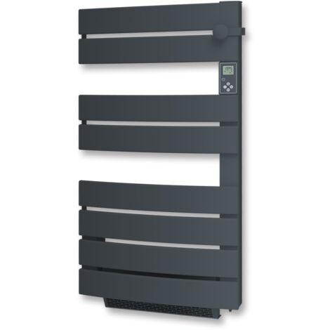 Cayenne Radiateur sèche-serviette gris anthracite 750W + soufflerie 1000W (1750W) - Lames plates ouverture latérale
