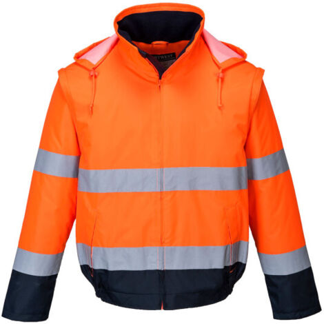 Cazadora 2 en 1 de alta visibilidad Contrast Essential Lite Naranja/Marino XXL