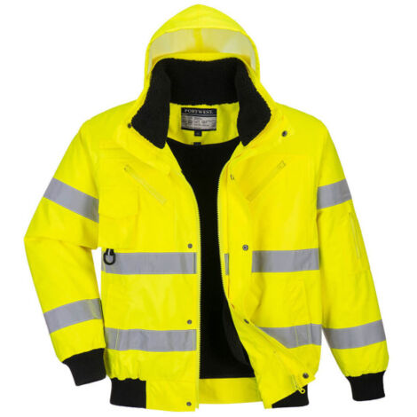 Cazadora 3 en 1 de alta visibilidad impermeable manguitos elásticos C467 S amarillo