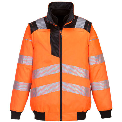Cazadora 3 en 1 PW3 de alta visibilidad Naranja/Negro XL