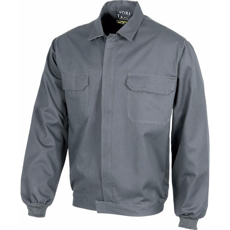 

Workteam - Cazadora de algodón con cuello camisero y cierre de cremallera de metal B1152 | Gris - 52
