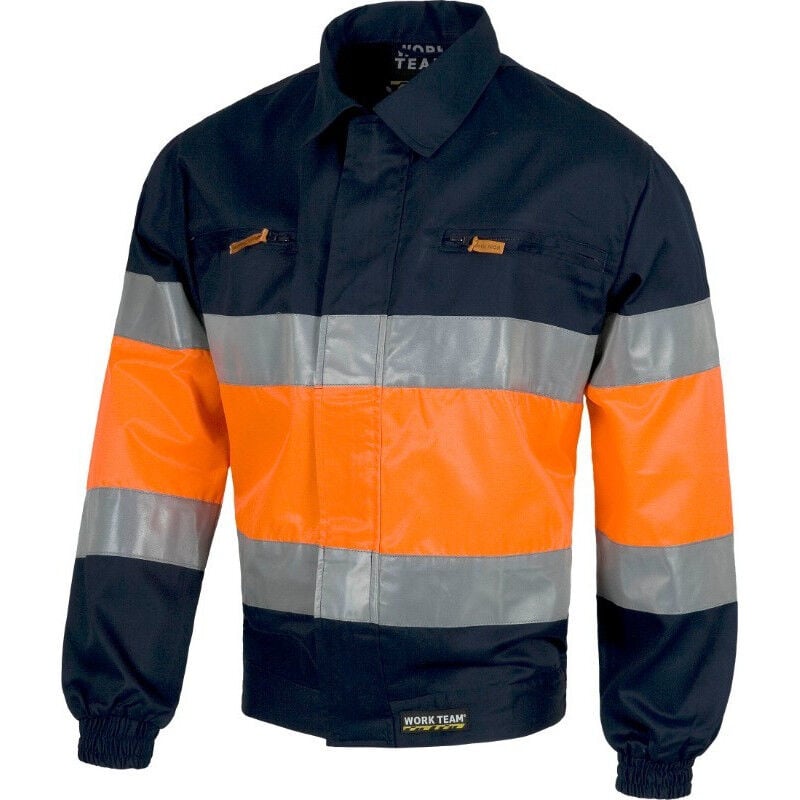 

Cazadora combinada con Alta Visibilidad con cintas reflectantes WORKTEAM C4119 | XL - Marino+Naranja A.V.