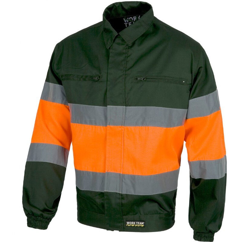 

Workteam - Cazadora de cierre de cremallera con amarillo y naranja de Alta Visibilidad C4110 | XXL - Verde Oscuro+Naranja A.V.