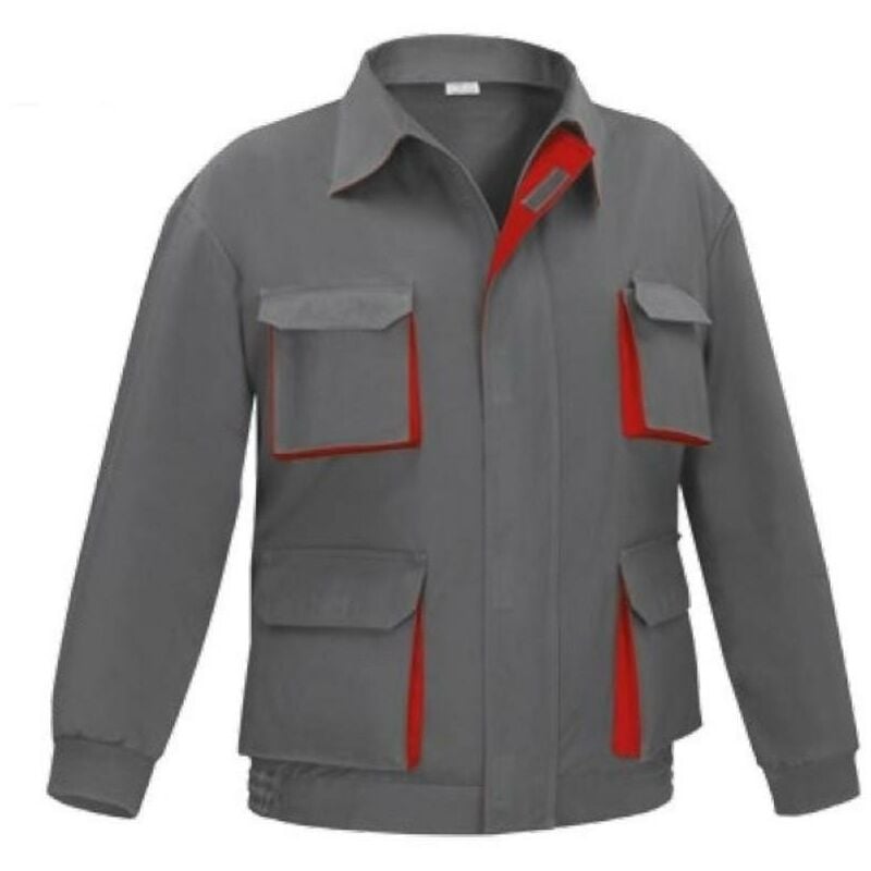 

Cazadora multibolsillo bicolor talla 48-66 talla europea talla 60 ropa bicolor gris rojo - Mibricoplus