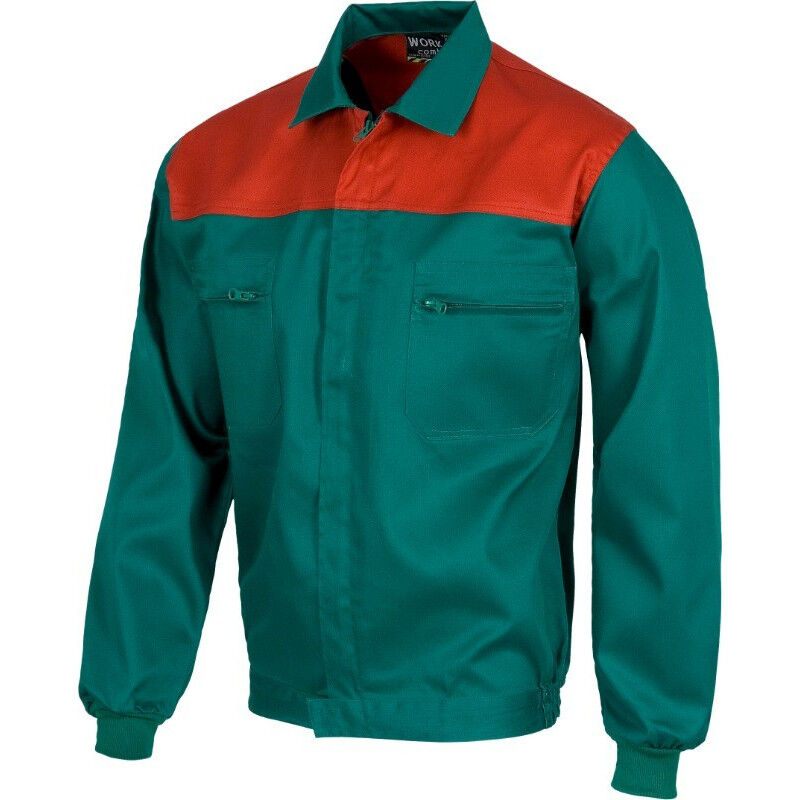 

Cazadora industrial con canesú combinado WORKTEAM Combi C1101 | 56 - Verde+Rojo