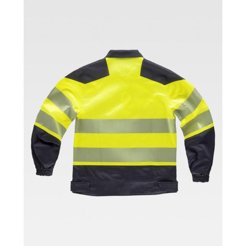 

Cazadora en tejido elástico con cintas reflectantes segmentadas WORKTEAM C2710 | S - Negro+Amarillo A.V.
