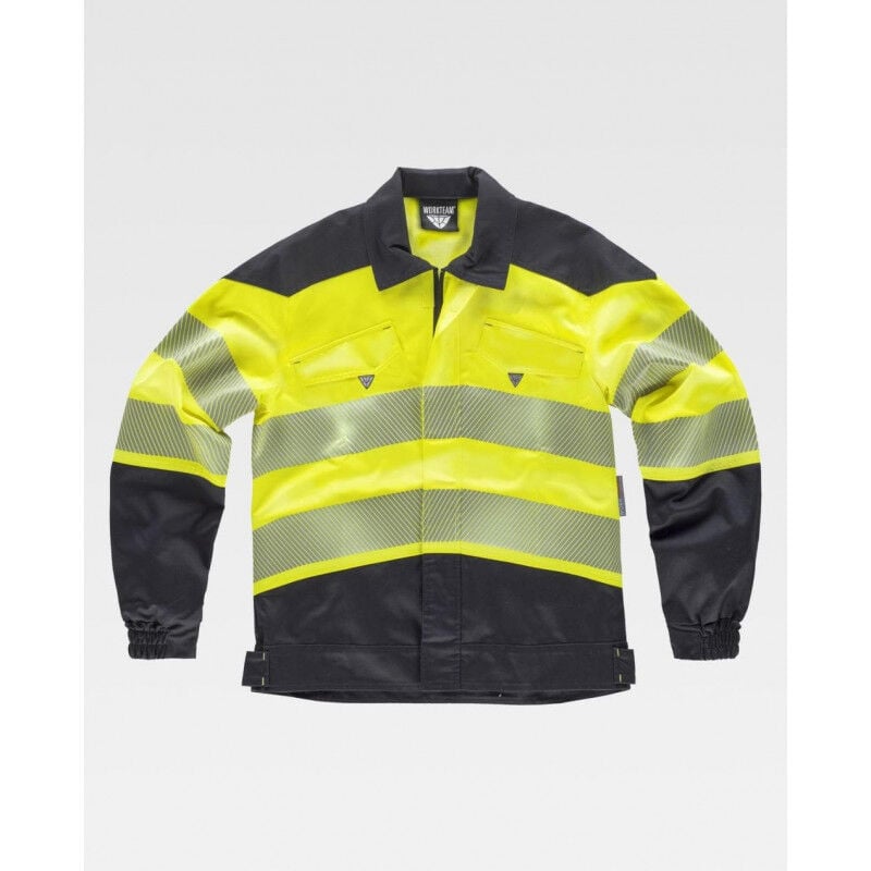 

Cazadora en tejido elástico con cintas reflectantes segmentadas WORKTEAM C2710 | XL - Negro+Amarillo A.V.