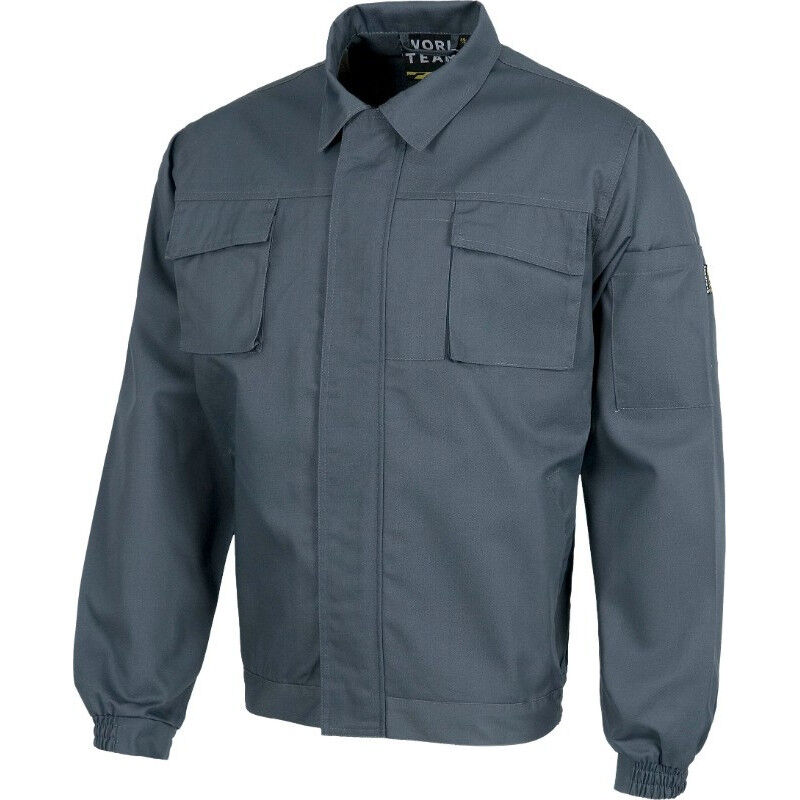 

Cazadora industrial de espalda con pliegues WORKTEAM B1109 | Gris - 58/60