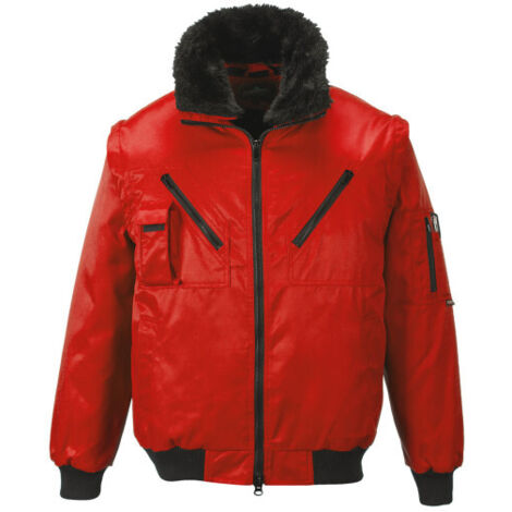 Cazadora Pilot 4 en 1 multiuso, a prueba de lluvia PJ10 4XL Rojo