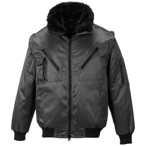 Cazadora Pilot 4 en 1 multiuso, a prueba de lluvia PJ10 XXXL Negro