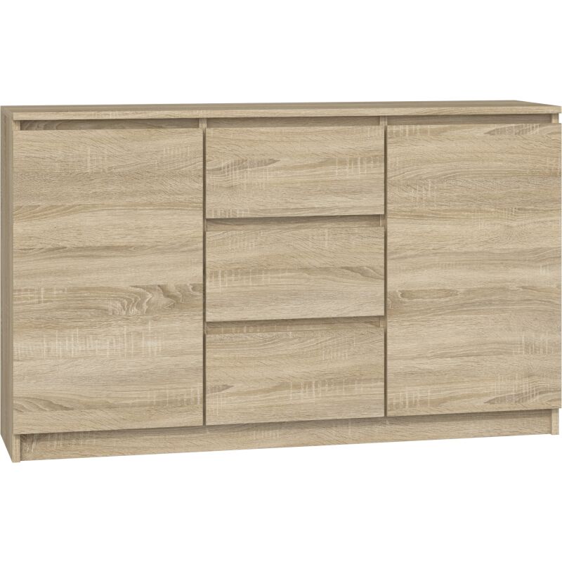 Cazar Commode moderne 2 portes + 3 tiroirs chambre/salon/bureau Dimensions : 75x120x40 Design minimaliste Meuble fonctionnel Cazar Commode moderne 2 portes + 3 tiroirs chambre/salon/bureau Dimensions : 75x120x40 Design minimaliste Meuble fonctionnel