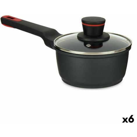 Cazo con Tapa Kinvara Negro Metal Aluminio Baquelita Aluminio fundido Ø 16 cm 17,1 x 14 x 35,2 cm (6 Unidades)