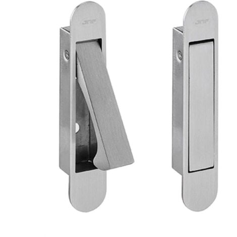 MENGUAL Cazoleta con pestaña retráctil para encastrar al canto en puerta corredera