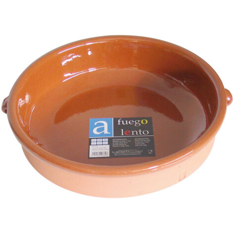 CAZUELA BARRO REDONDA 2 ASAS 32 CM. -