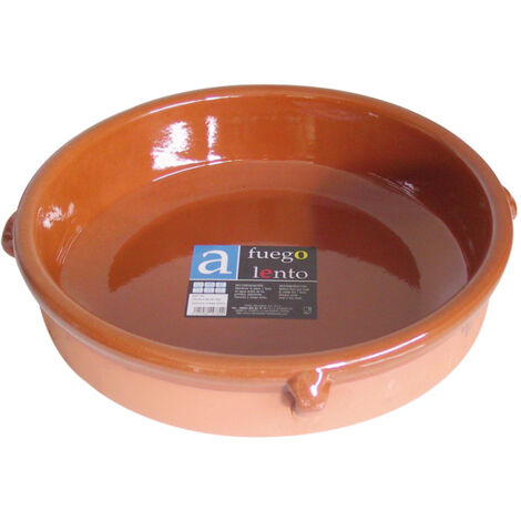 CAZUELA BARRO REDONDA 4 ASAS 36 CM. -
