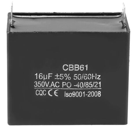 CBB61 16µF 350V Wechselstrom-Motorkondensator für Anlauf und Betrieb 50/60Hz