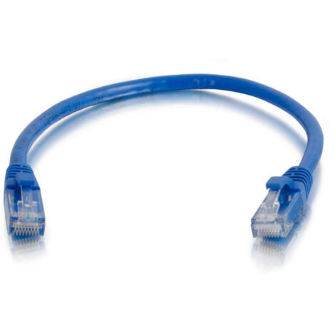 Cbl/0.5M Blue CAT6PVC SLess UTP CB C2G Cat6 Booted Unshielded (UTP) Network Patch Cable - Cordon de raccordement - RJ-45 (M) pour RJ-45 (M) - 50 cm - UTP - CAT 6 - moulé, sans crochet, bloqué - bleu
