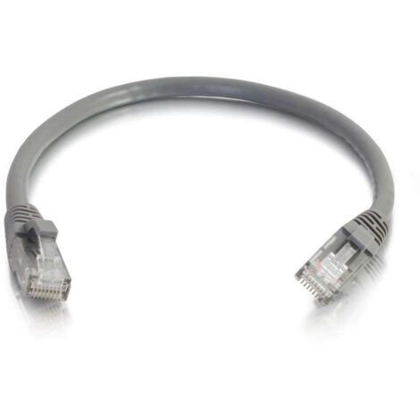 Cbl/0.5M Grey CAT6PVC SLess UTP CB C2G Cat6 Booted Unshielded (UTP) Network Patch Cable - Cordon de raccordement - RJ-45 (M) pour RJ-45 (M) - 50 cm - UTP - CAT 6 - moulé, sans crochet, bloqué - gris