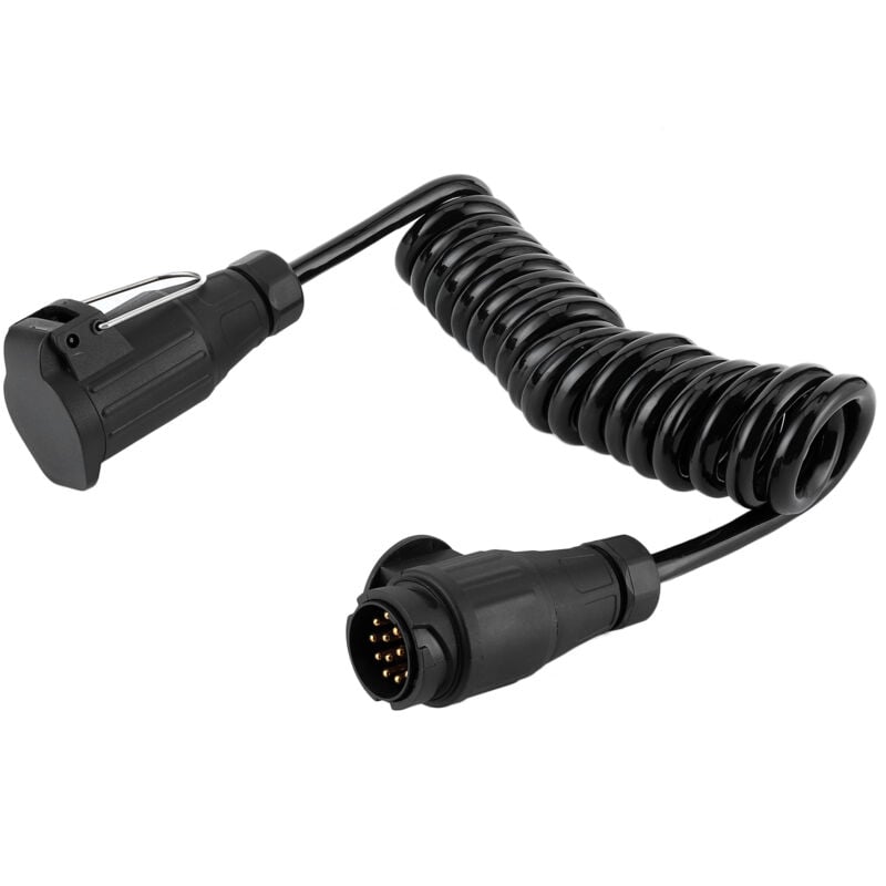Jeffergarden - Câble adaptateur 13 broches à 13 broches, rallonge de prise de remorque, cordon à ressort pour voiture, caravane, camping-car