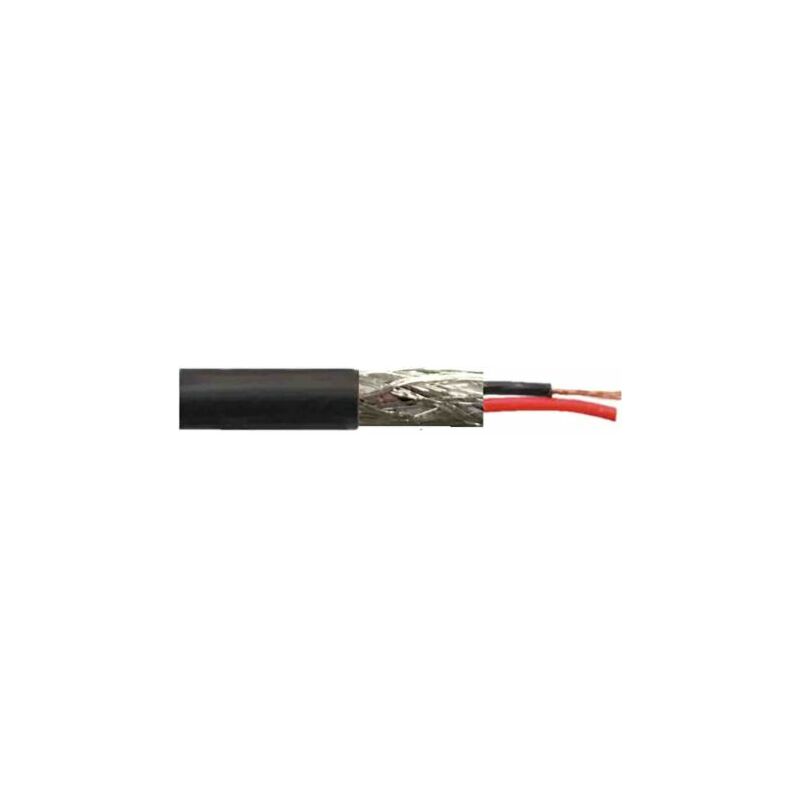 Câble audio 1 paire , 0,22 mm² Blindé Tresse de cuivre étamé, Multiconducteur, gaine Noir