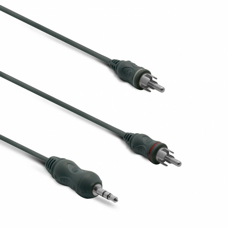 Câble audio jack stéréo 3,5 mm mâle/2 rca mâle 5 m - Noir