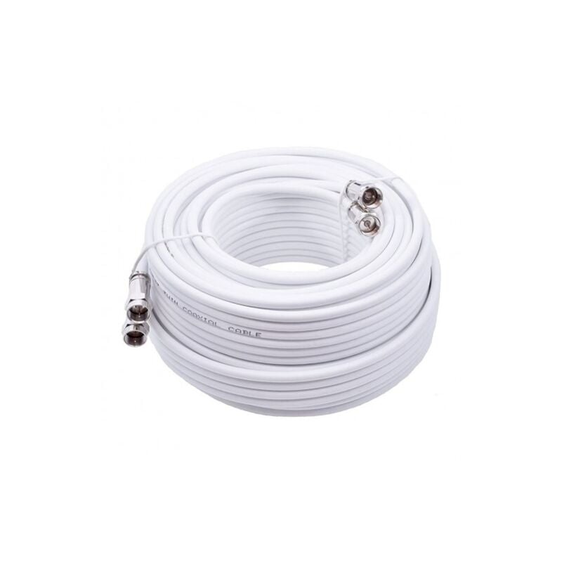 ME - Câble Coaxial pour antenne satellite tv de 50 m métré twin 2x19 VAtC Blanc Diamètre 7mm