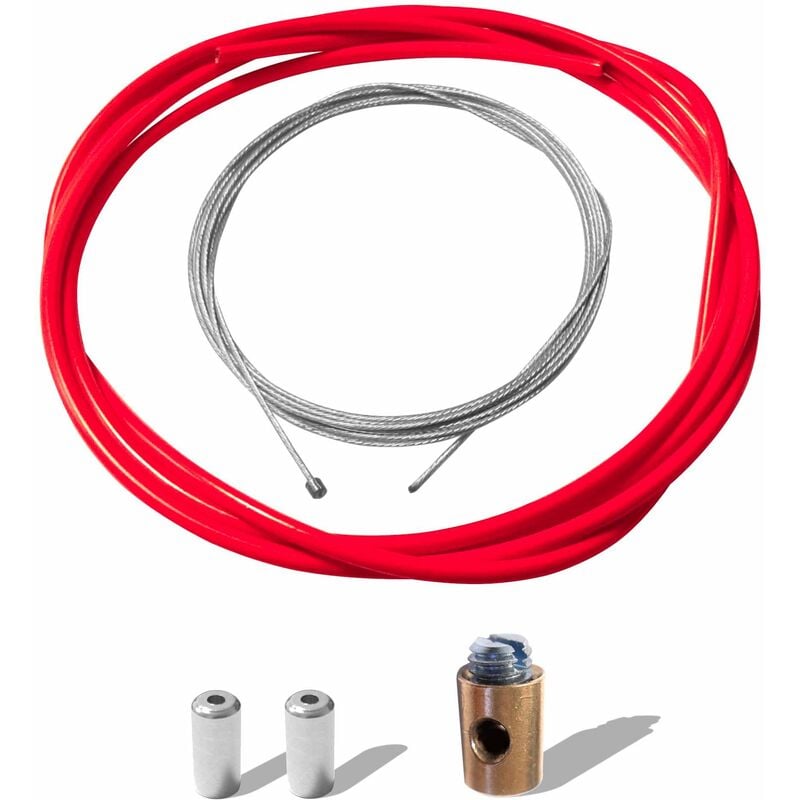 Câble d'accélérateur performance avec gaine serre-câble embouts compatible avec carburateur dellorto, rouge