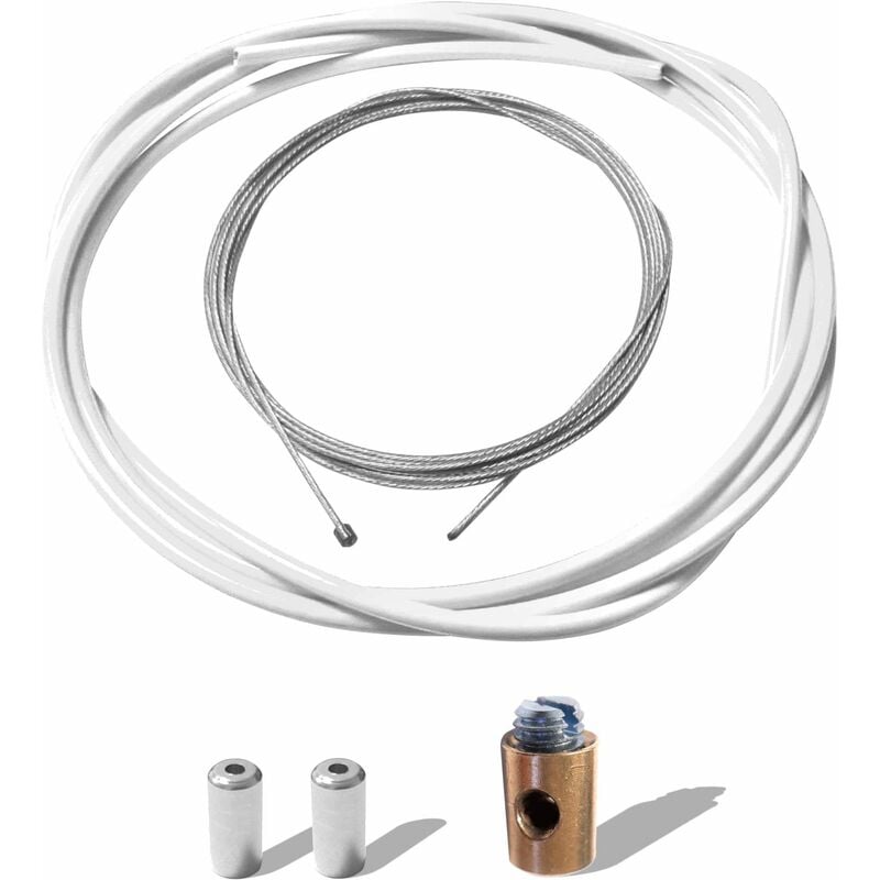 Câble d'accélérateur performance avec gaine serre-câble embouts compatible avec carburateur dellorto, blanc