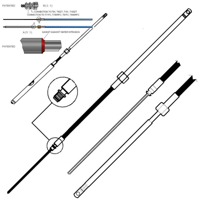 Câble de direction M58 Ultraflex 8'