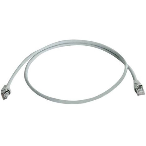 Cble de raccordement Cat. 6A 2xRJ45 avec S/FTP, gris, blind