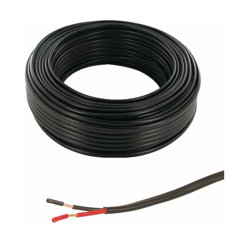 Cyclingcolors - Câble de remorque 2 fils 12 / 24V 26A câble électrique 2 conducteurs pvc noir Caravane Camion Automobile Véhicule Gaine Eclairage