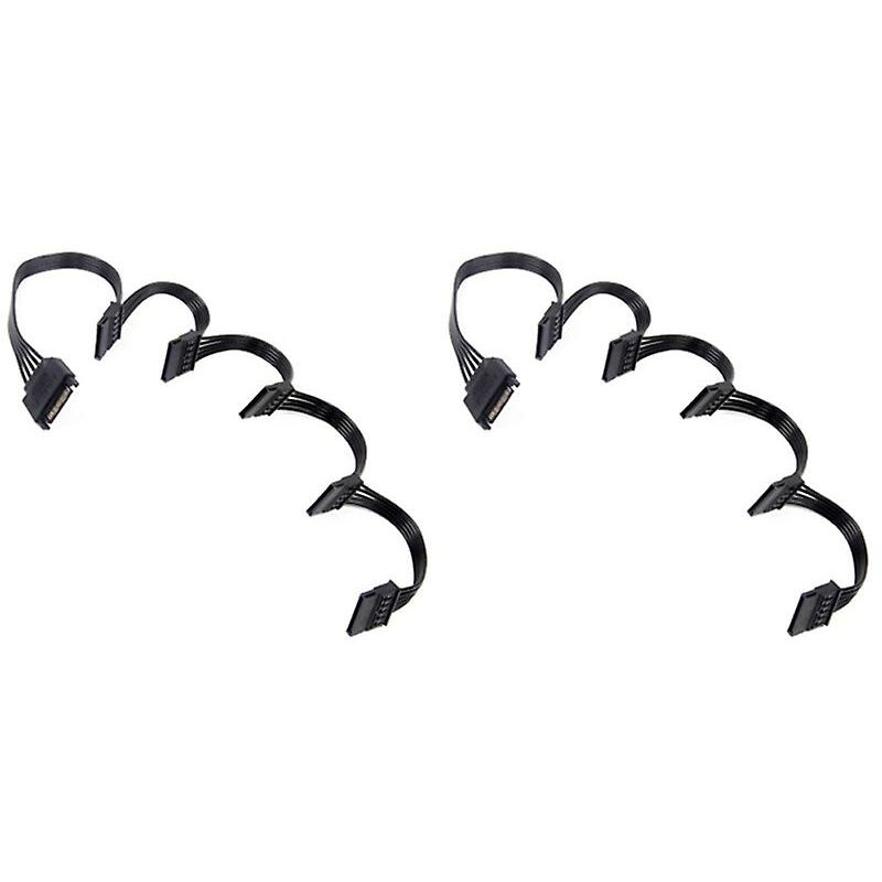 Câble d'extension d'alimentation Sata 15 broches pour disque dur 1 mâle à 5 femelles 2 pièces