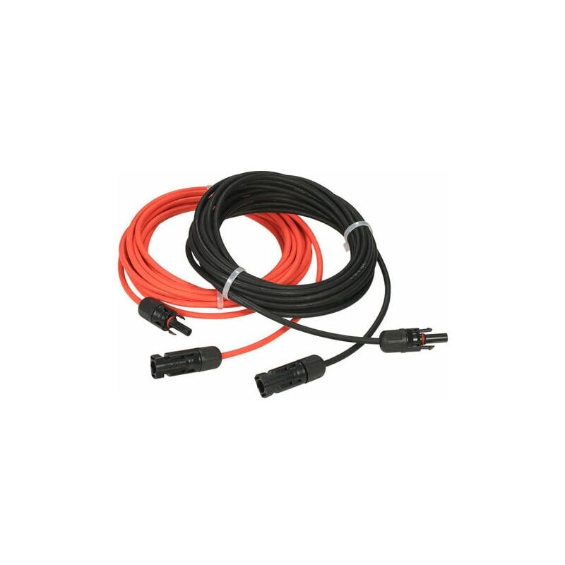 Tigrezy Câble d'extension de panneau solaire avec connecteur MC4 Rouge + Noir Paire 10m Jumper Wire