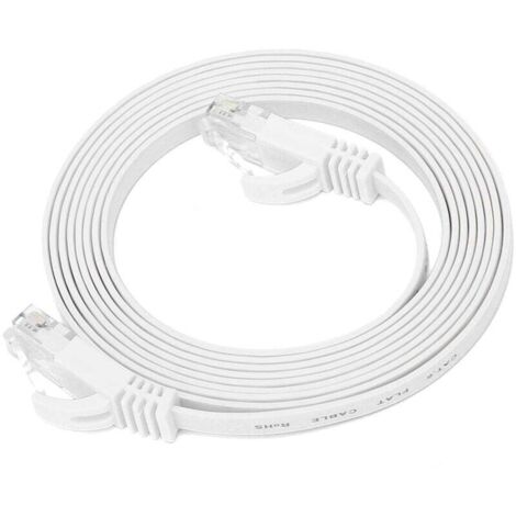 Cble Ethernet CAT6 Gigabit, 8 curs, paire torsadée, cavalier réseau, fil de cuivre plat, fournitures, 2 mètres