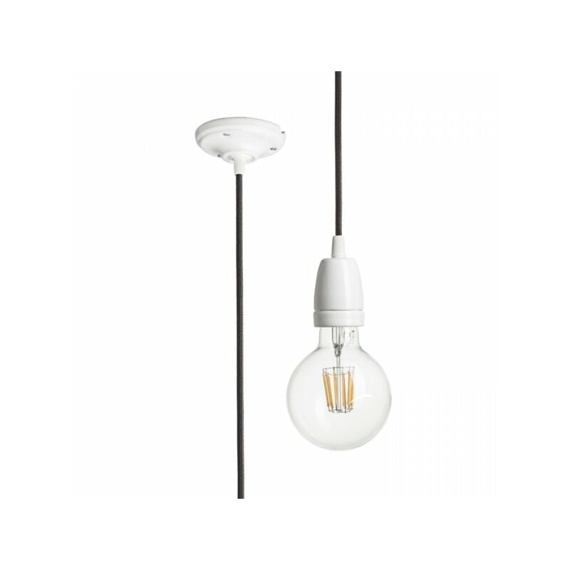 Câble fabio pour douille en porcelaine noire série suspension plafonnier 230V E27 42W