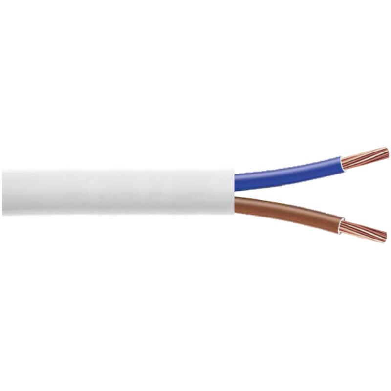 CAE - Câble H05VV-F 2x1.5mm² blanc, couronne de 50m