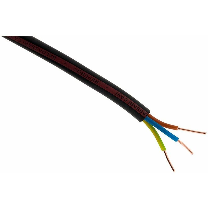 Zenitech - Câble d'alimentation électrique U-1000 R2V 3G1,5mm² noir - 100m