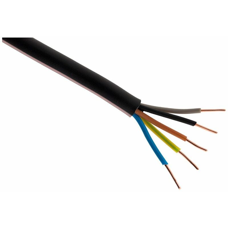 Zenitech - Câble d'alimentation électrique U-1000 R2V 5G2,5mm² noir - 100m