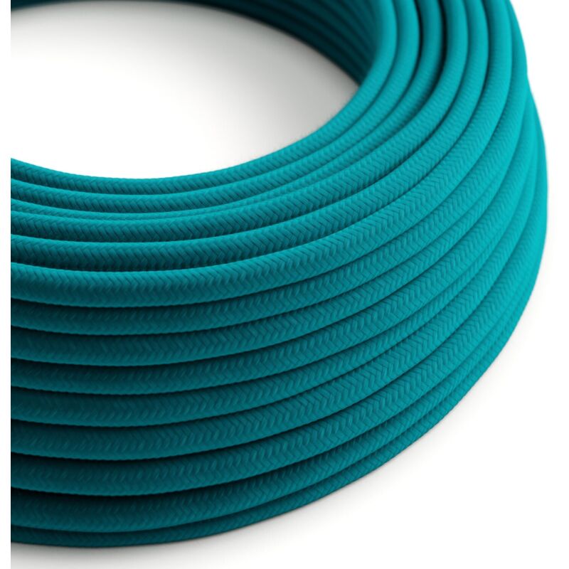 Câble d'alimentation en coton céruléen - The Original Creative Cables, pour mettre en valeur les lampes modernes et contemporaines - RC21 - 1 mètre
