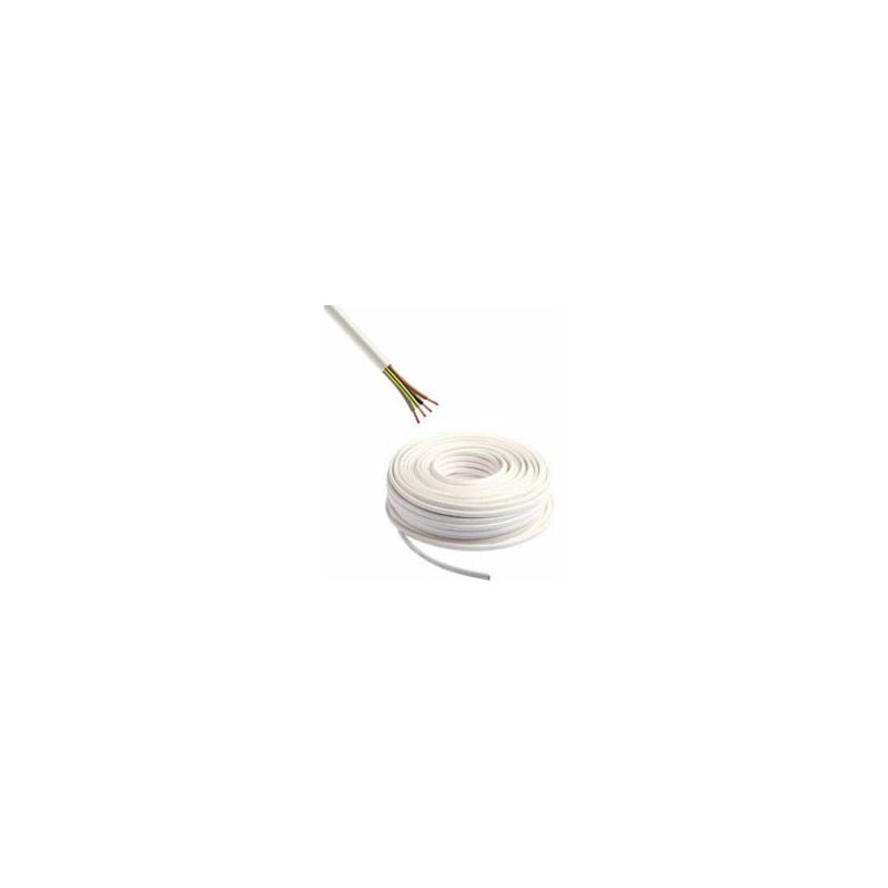 Câble électrique souple blanc - HO5VVF 4G1,5mm² - 50m