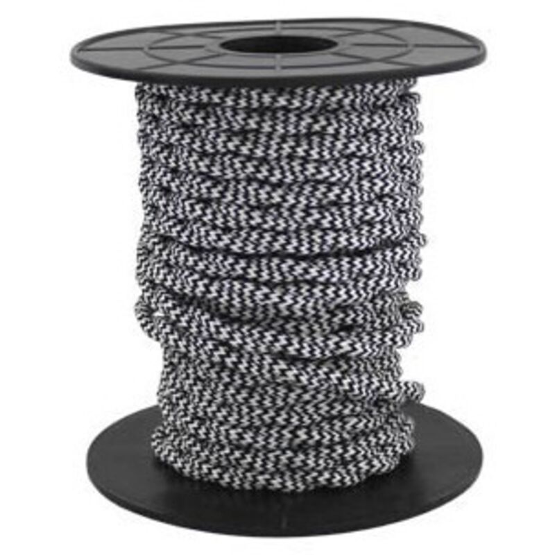 GSC - Câble électrique textile 10 mètres 2x0.75mm tressé Noir / Blanc 3902986